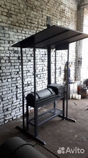 Мангал гриль казан 5мм с крышей