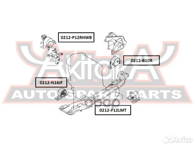 Подушка двигателя перед прав/лев nissan/ AD