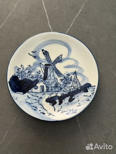 Настенная редкая тарелка Delft
