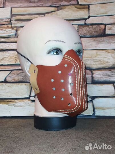 Маска кожа стимпанк мото вело