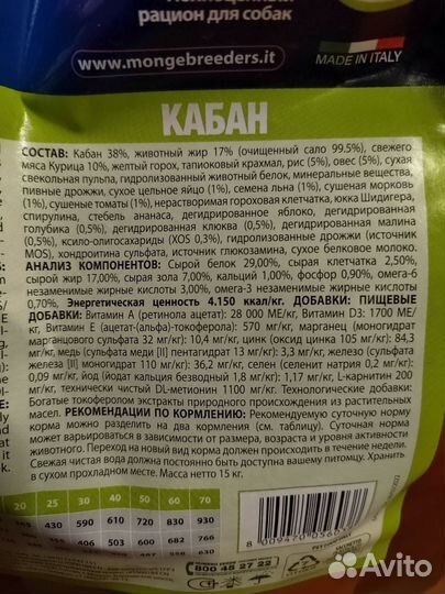 Сухой корм для собак monge