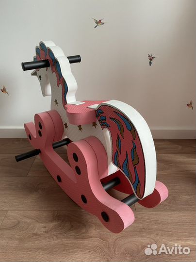 Детская качалка лошадка единорог