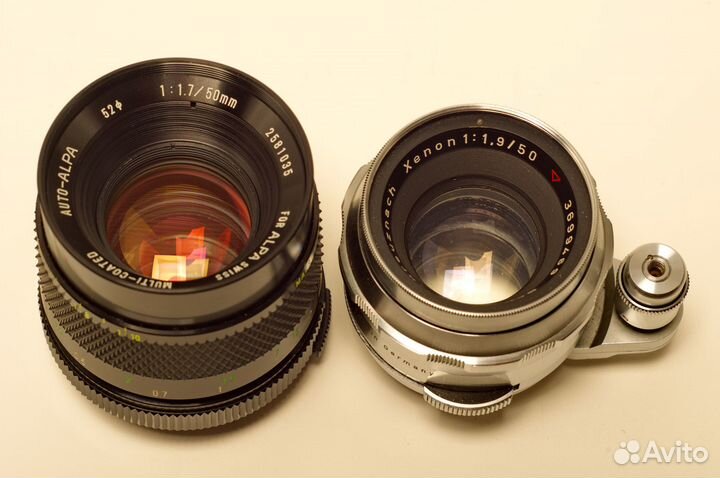 Объективы Xenon 1.9/50mm и Alpa 1.7/50mm