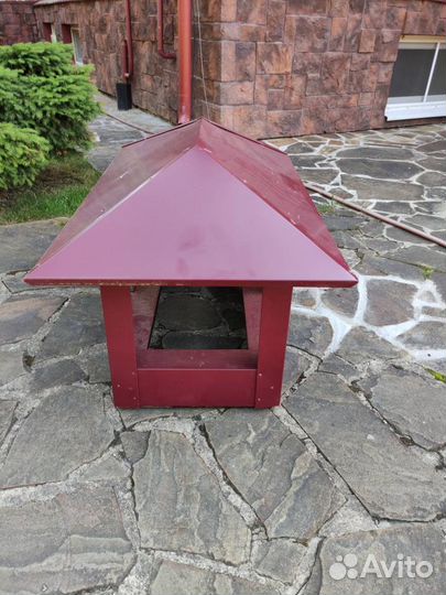 Колпак на трубу дымохода вишневый, дымник