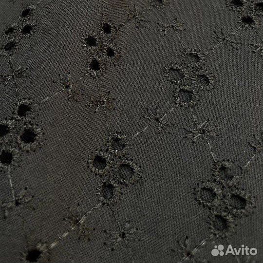 Ткань шитье хлопок кружево черный