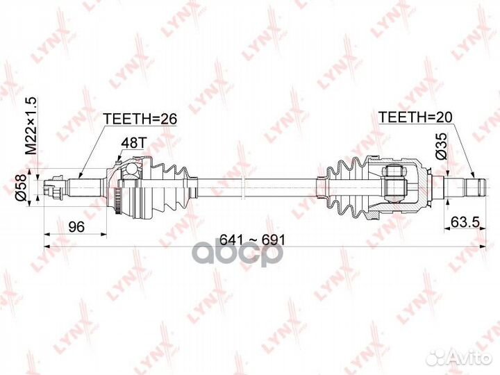 Привод в сборе перед лев CD1154A lynxauto