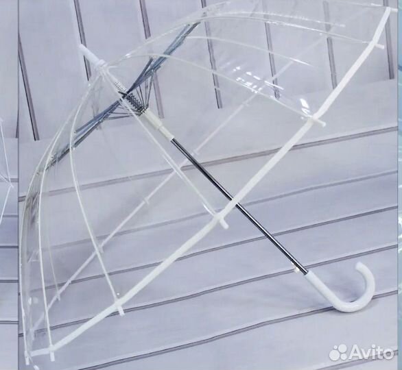 Зонт трость прозрачный