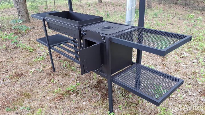 Мангал с печкой стационарный (доставка)