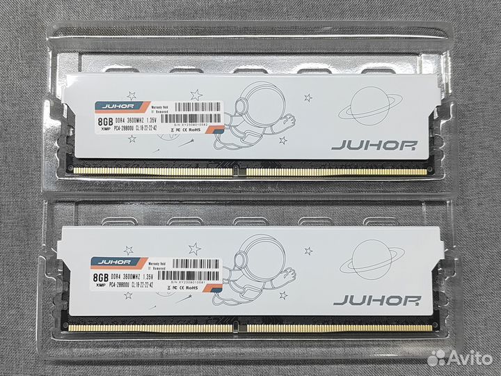 Juhor DDR4 16 Gb (8 x 2) 3600 Mhz CL18, новая