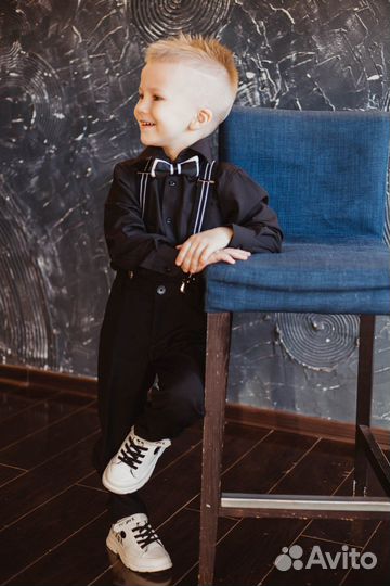 Рубашка брюки бабочка подтяжки 98