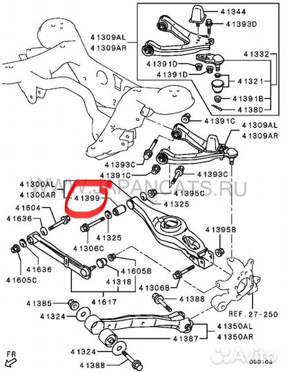 Сайлентблок рычага заднего нижнего Паджеро 3 4