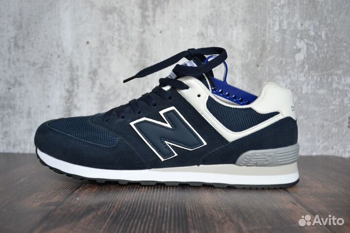 New balance 574 новые мужские синии