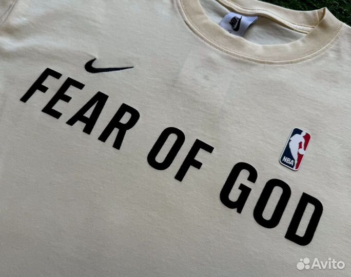 Футболка Nike NBA Fear Of God Бежевая (M-XL)