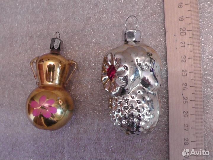 Елочные игрушки СССР стекло