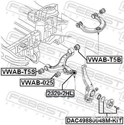 Подшипник ступицы передний volkswagen amarok 2010