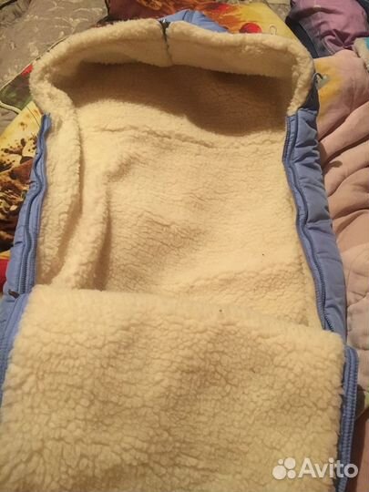 Конверт зимний для новорожденных голубой ariadna96