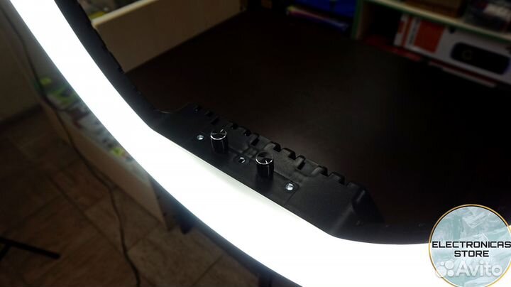 Кольцевая Лампа 54см со Стойкой Молочно-Дымчатая