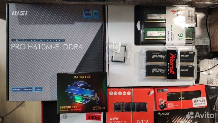 Комплекты LGA 1700: Core i3 12100f + h610 + 16Gb