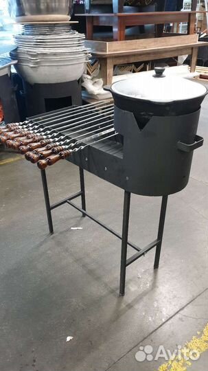 Мангал с печкой под казан