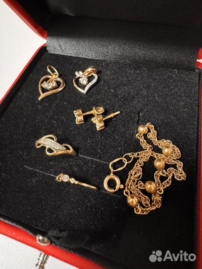 Золото кольцо сережки браслет