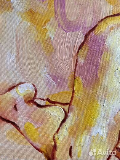 Картина маслом на холсте Ню, 40/30 см