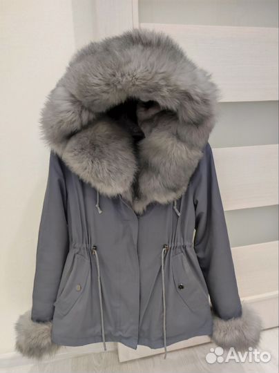 Парка куртка пуховик натуральный мех