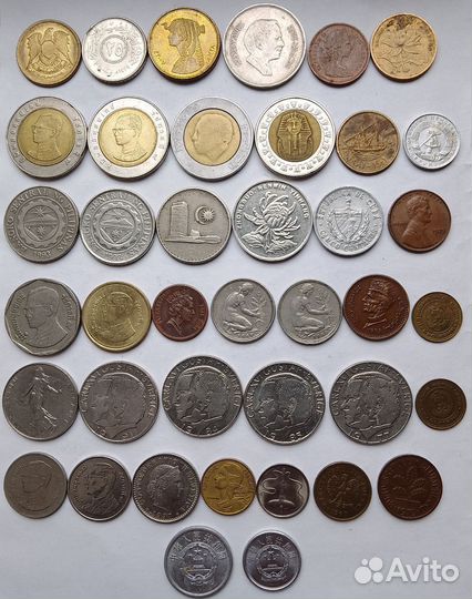 Лот иностранных монет 40 штук