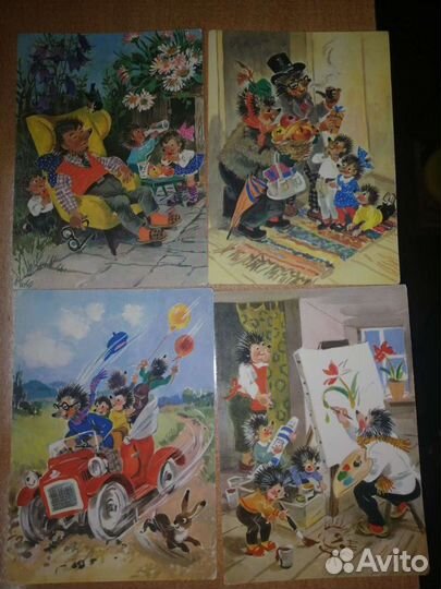 Открытки. Ежи. гдр. Коллекция. 28 шт