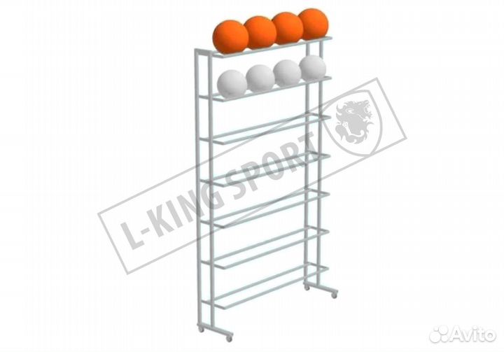 Стеллаж для хранения мячей односторонний (мобильны