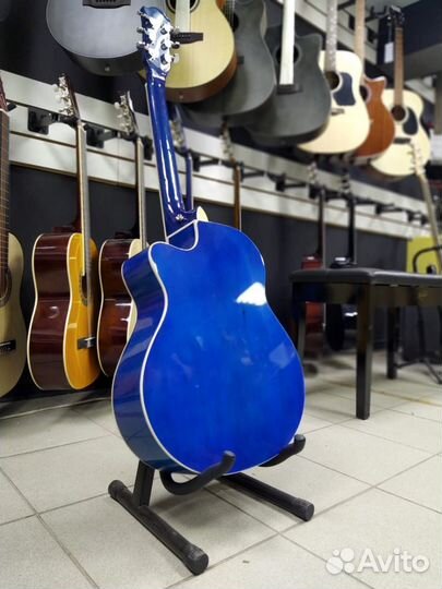 Синяя Акустическая гитара Новая