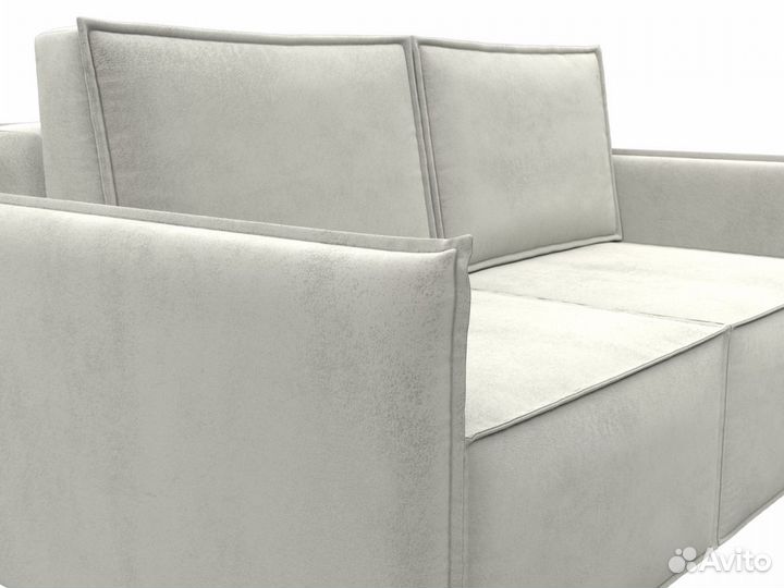 Диван прямой Либерти мини, велюр, tower 01 серый