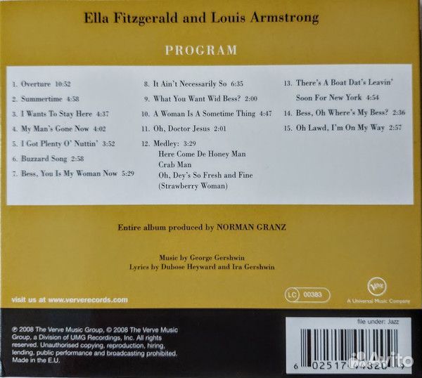 Fitzgerald/Armstrong - Porgy & Bess (digi.CD)