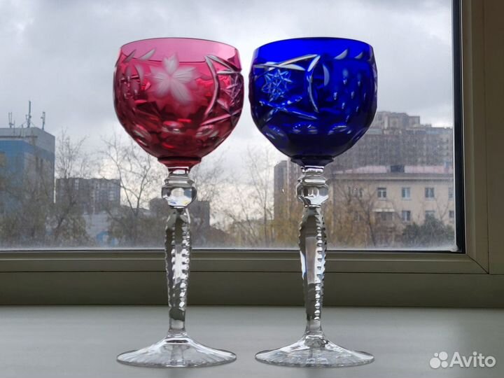Цветной хрусталь Бокалы Annаhüttе Германия