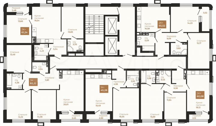 2-к. квартира, 65,5 м², 21/22 эт.