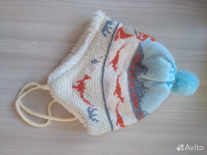 Шапка зимняя на 3-6 мес