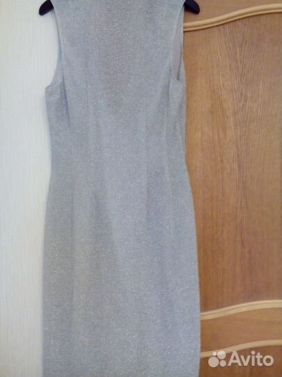 Платье нарядное серебристое новогоднее вечернее