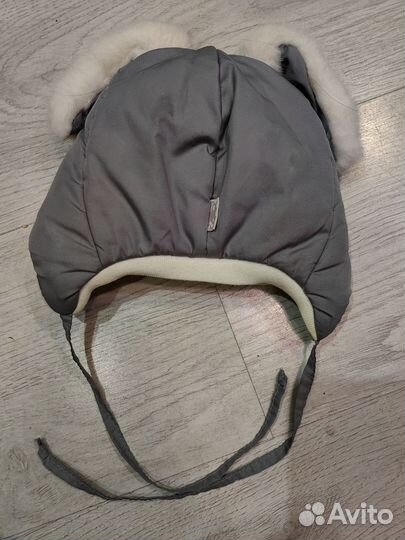 Шапочка теплая для малыша зайка