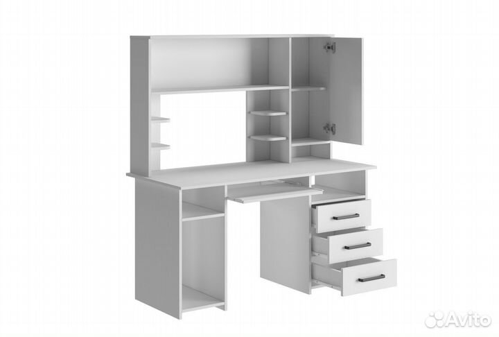 Лик-5 Компьютерный стол ск-4 с надстройкой Белый