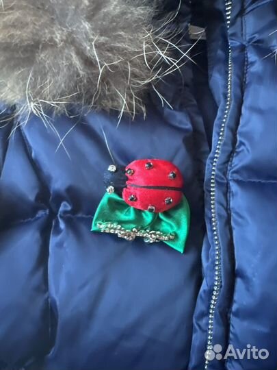 Зимний комплект для девочки 104 с мехом енота