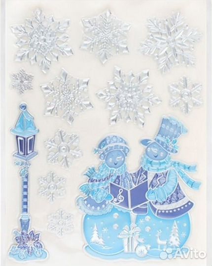 Новогодние наклейки на окно