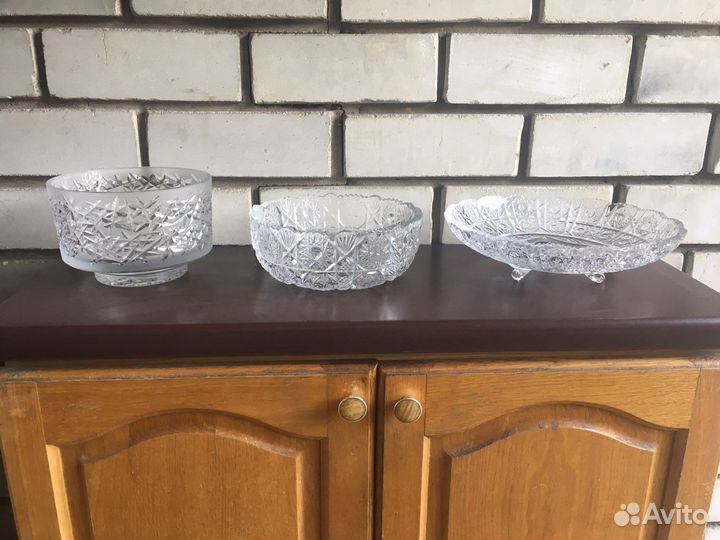 Вазы, салатники, рюмки хрусталь