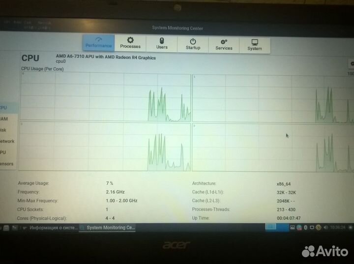 Ноутбук Acer aspire ES1-522, 12гб озу, SSD
