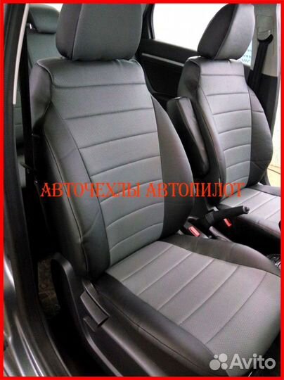 Чехлы Автопилот LADA Vesta из экокожи чёрно-серые