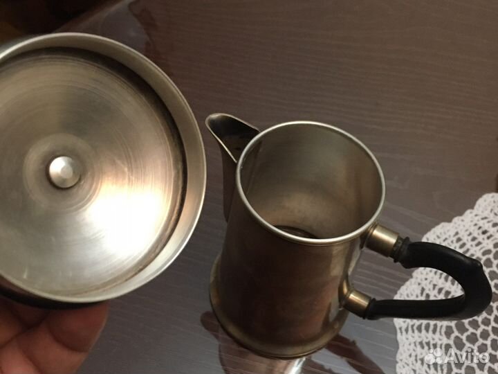 Кофейник мельхиоровый антик