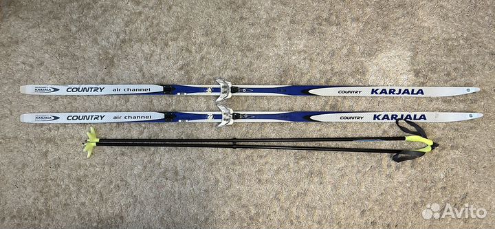 Беговые лыжи 205см+палки 155см