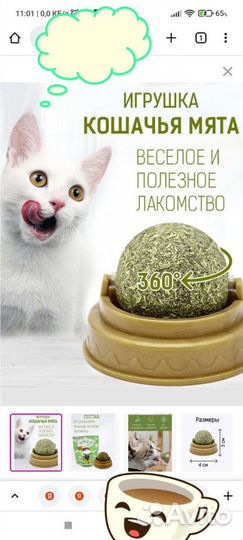 Вращающийся мятный шар для кошек.Зоомагаз Науки 12