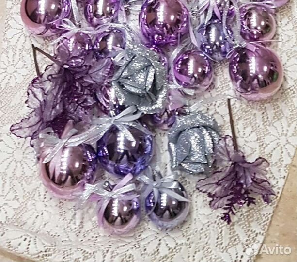 Новогодние игрушки 33шт.,венок