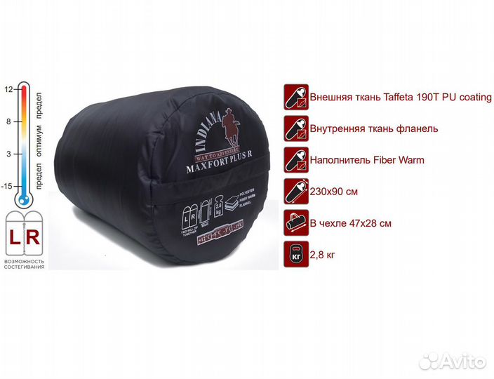 Теплый спальный мешок до -15 градусов новый