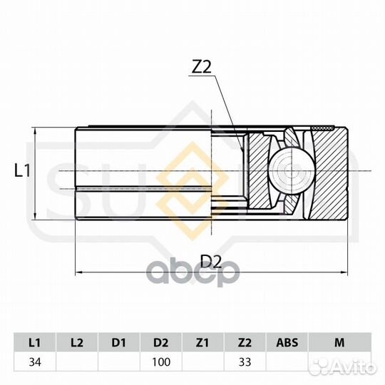 Шрус внутренний перед лев st1125 sufix