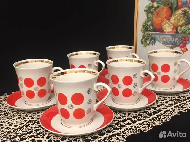 Чайный сервиз, чашки гиганты. Артемовский фз